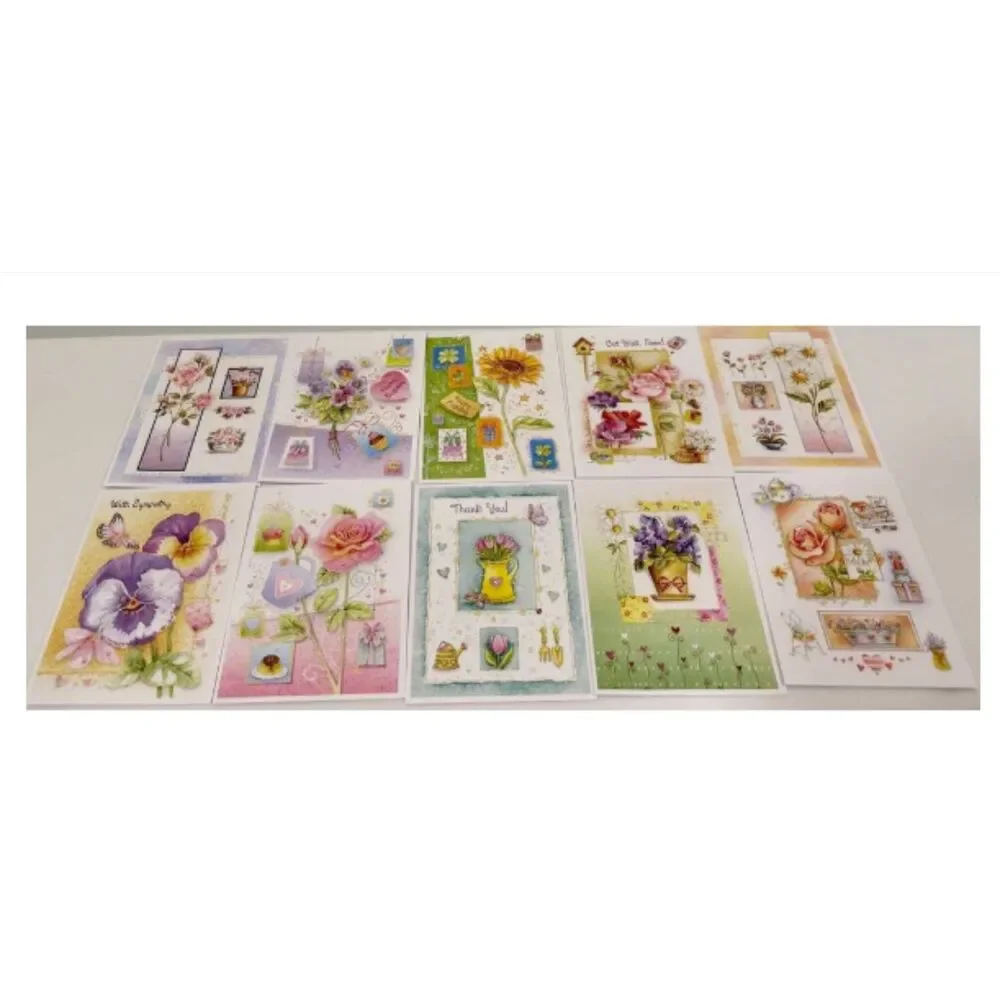 Vintage Antonella Briozzo Floral Greeting Cards Set of 10 with Envelopes